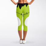 Cute Frankenstein Face Print Women's Capri Leggings