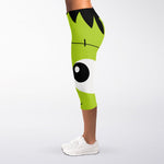 Cute Frankenstein Face Print Women's Capri Leggings
