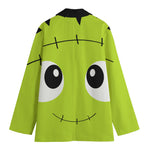 Cute Frankenstein Face Print Women's Cotton Blazer