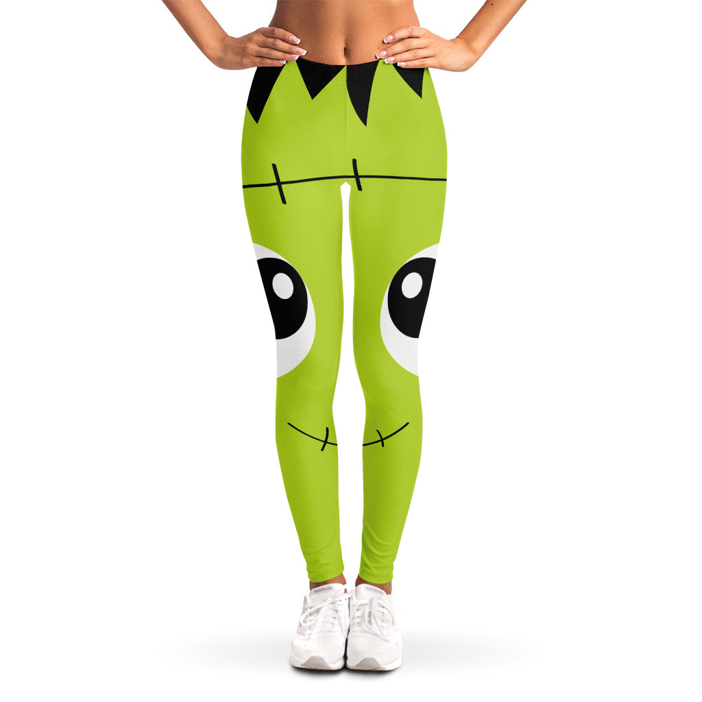 Cute Frankenstein Face Print Women's Leggings