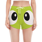 Cute Frankenstein Face Print Women's Split Running Shorts