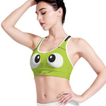 Cute Frankenstein Face Print Women's Sports Bra