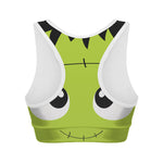 Cute Frankenstein Face Print Women's Sports Bra