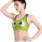 Cute Frankenstein Face Print Women's Sports Bra