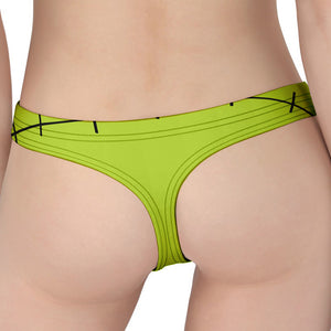 Cute Frankenstein Face Print Women's Thong