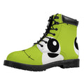 Cute Frankenstein Face Print Padded Collar Lace Up Boots