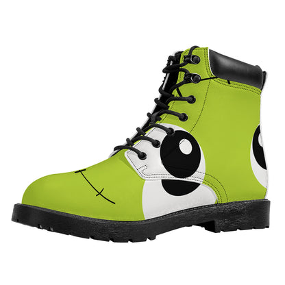 Cute Frankenstein Face Print Work Boots