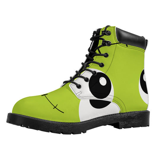 Cute Frankenstein Face Print Work Boots