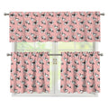 Cute French Bulldog Puppy Pattern Print 3 Piece Kitchen Curtains