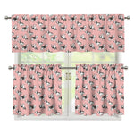 Cute French Bulldog Puppy Pattern Print 3 Piece Kitchen Curtains