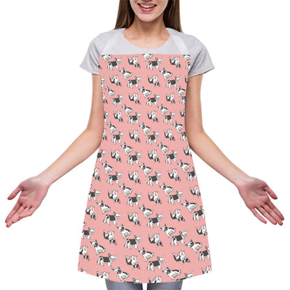 Cute French Bulldog Puppy Pattern Print Adjustable Apron