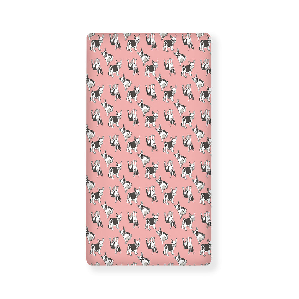 Cute French Bulldog Puppy Pattern Print Baby Crib Sheet