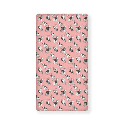 Cute French Bulldog Puppy Pattern Print Baby Crib Sheet