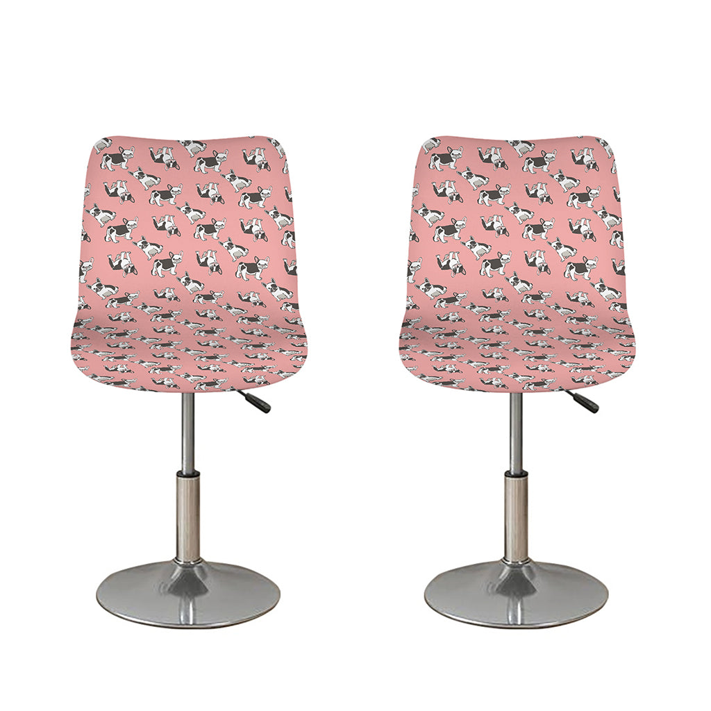 Cute French Bulldog Puppy Pattern Print Bar Stool Covers