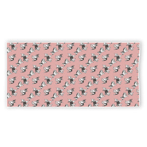 Cute French Bulldog Puppy Pattern Print Beach Towel