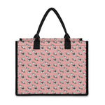 Cute French Bulldog Puppy Pattern Print Canvas Tote Bag