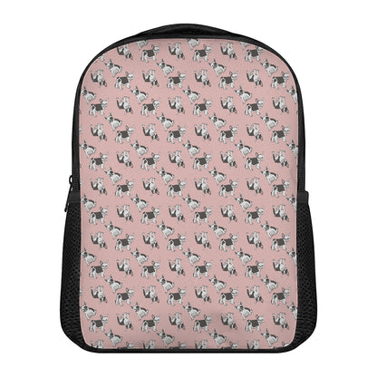 Cute French Bulldog Puppy Pattern Print Casual Backpack