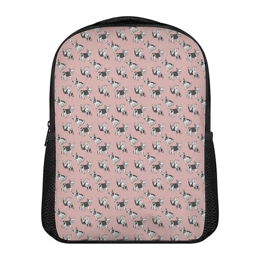 Cute French Bulldog Puppy Pattern Print Casual Backpack