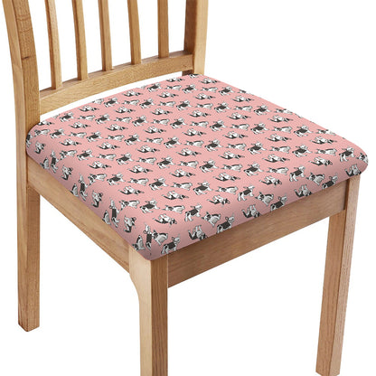 Cute French Bulldog Puppy Pattern Print Chair Cushion Cover