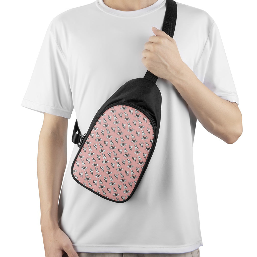 Cute French Bulldog Puppy Pattern Print Chest Bag