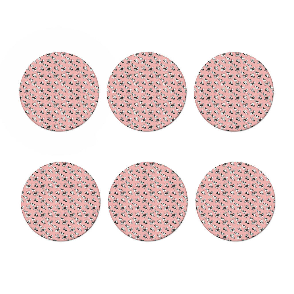 Cute French Bulldog Puppy Pattern Print Coaster Set
