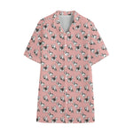 Cute French Bulldog Puppy Pattern Print Cotton Hawaiian Shirt