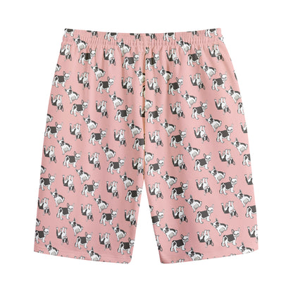 Cute French Bulldog Puppy Pattern Print Cotton Shorts