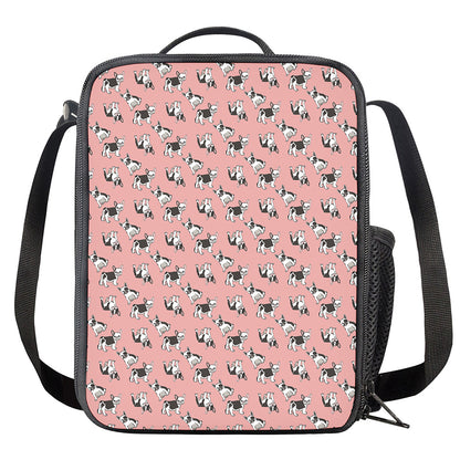 Cute French Bulldog Puppy Pattern Print Crossbody Lunch Bag