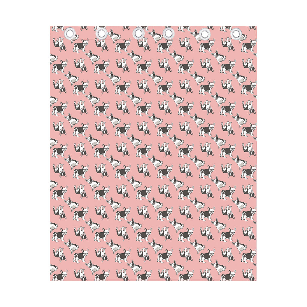 Cute French Bulldog Puppy Pattern Print Curtain