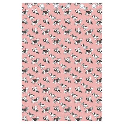 Cute French Bulldog Puppy Pattern Print Curtain