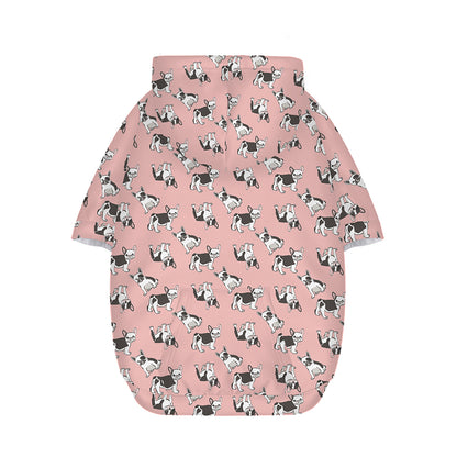 Cute French Bulldog Puppy Pattern Print Dog Zip Up Hoodie