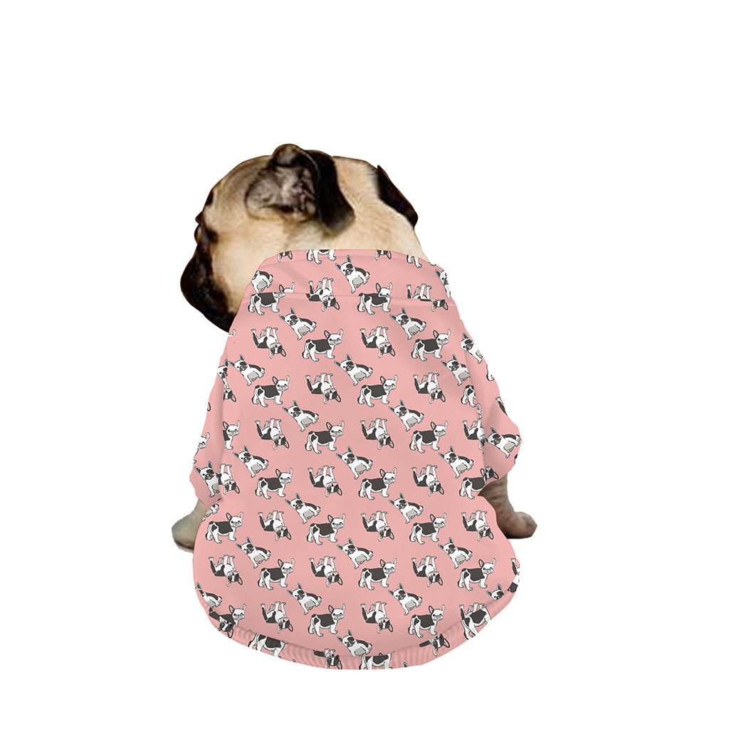 Cute French Bulldog Puppy Pattern Print Dog Zip Up Jacket