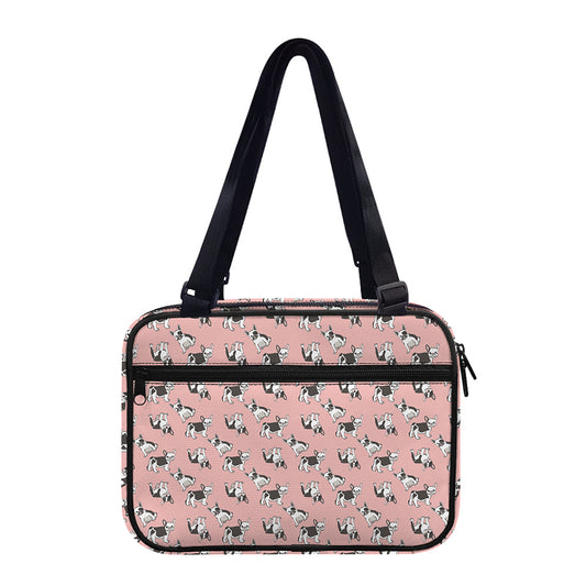 Cute French Bulldog Puppy Pattern Print Double Strap Bible Bag