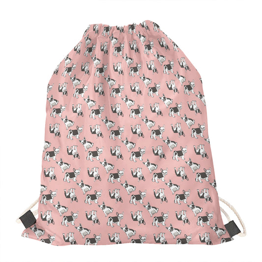 Cute French Bulldog Puppy Pattern Print Drawstring Bag