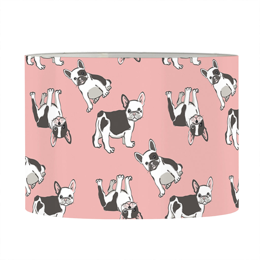 Cute French Bulldog Puppy Pattern Print Drum Lamp Shade