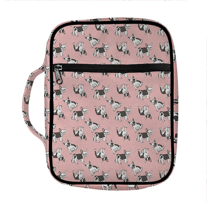 Cute French Bulldog Puppy Pattern Print Front Pocket Bible Bag