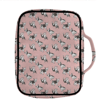Cute French Bulldog Puppy Pattern Print Front Pocket Bible Bag