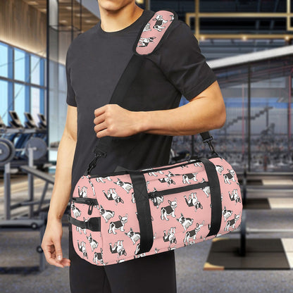 Cute French Bulldog Puppy Pattern Print Gym Bag