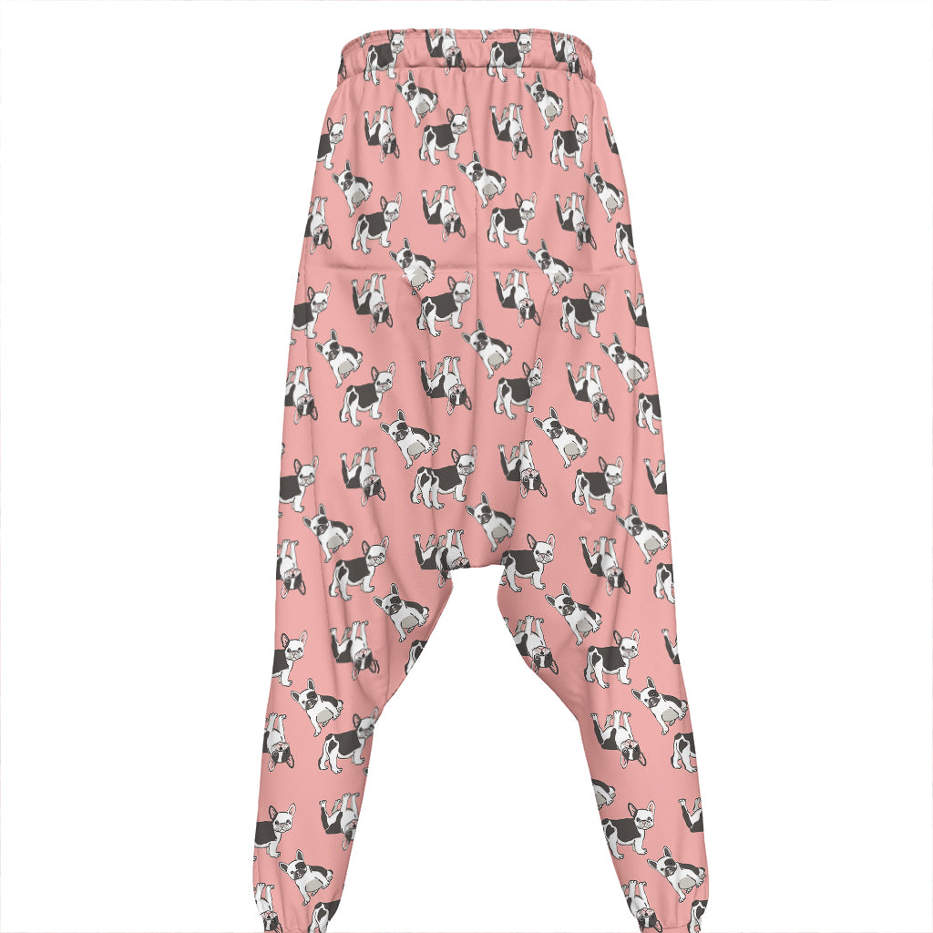 Cute French Bulldog Puppy Pattern Print Hammer Pants