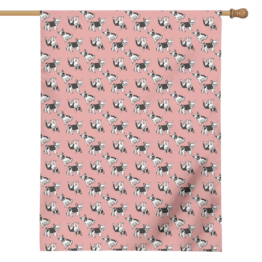 Cute French Bulldog Puppy Pattern Print House Flag