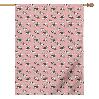 Cute French Bulldog Puppy Pattern Print House Flag