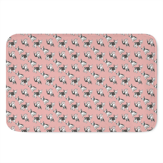 Cute French Bulldog Puppy Pattern Print Indoor Door Mat