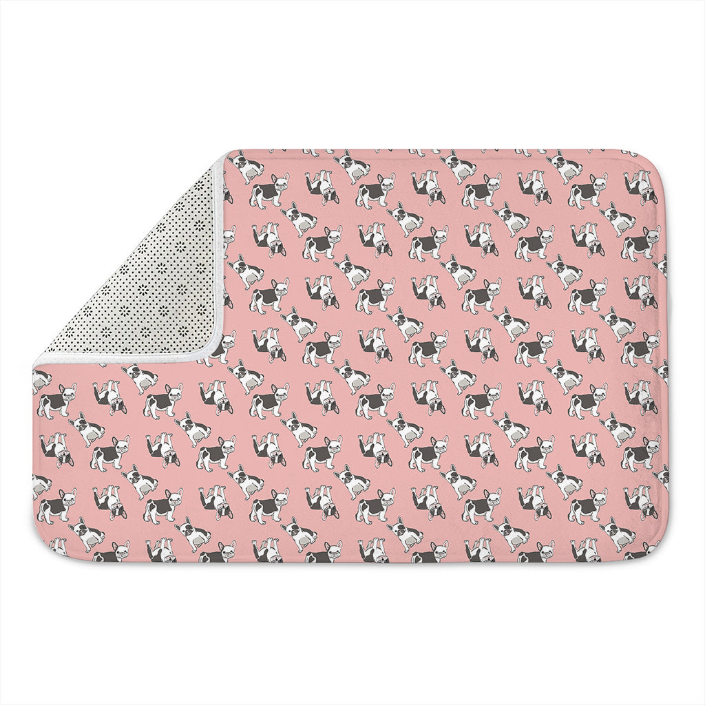 Cute French Bulldog Puppy Pattern Print Indoor Door Mat