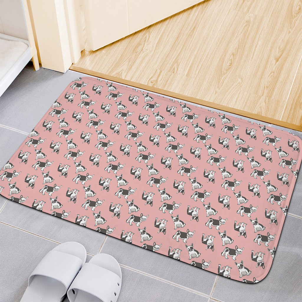 Cute French Bulldog Puppy Pattern Print Indoor Door Mat