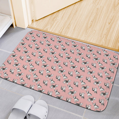 Cute French Bulldog Puppy Pattern Print Indoor Door Mat
