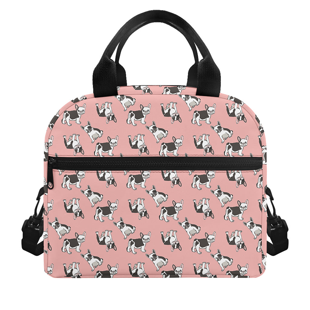 Cute French Bulldog Puppy Pattern Print Insulated Lunch Bag