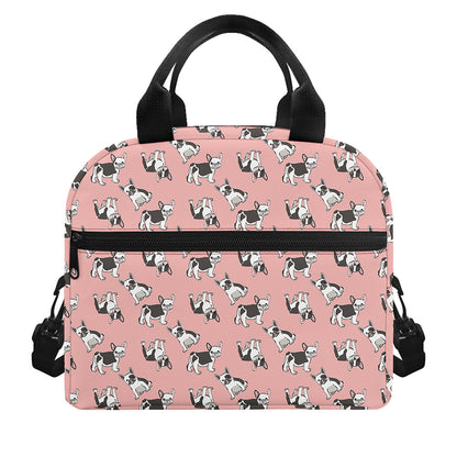 Cute French Bulldog Puppy Pattern Print Insulated Lunch Bag