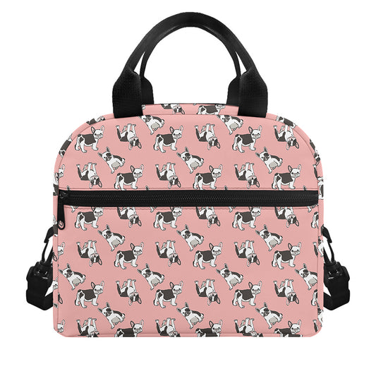 Cute French Bulldog Puppy Pattern Print Insulated Lunch Bag