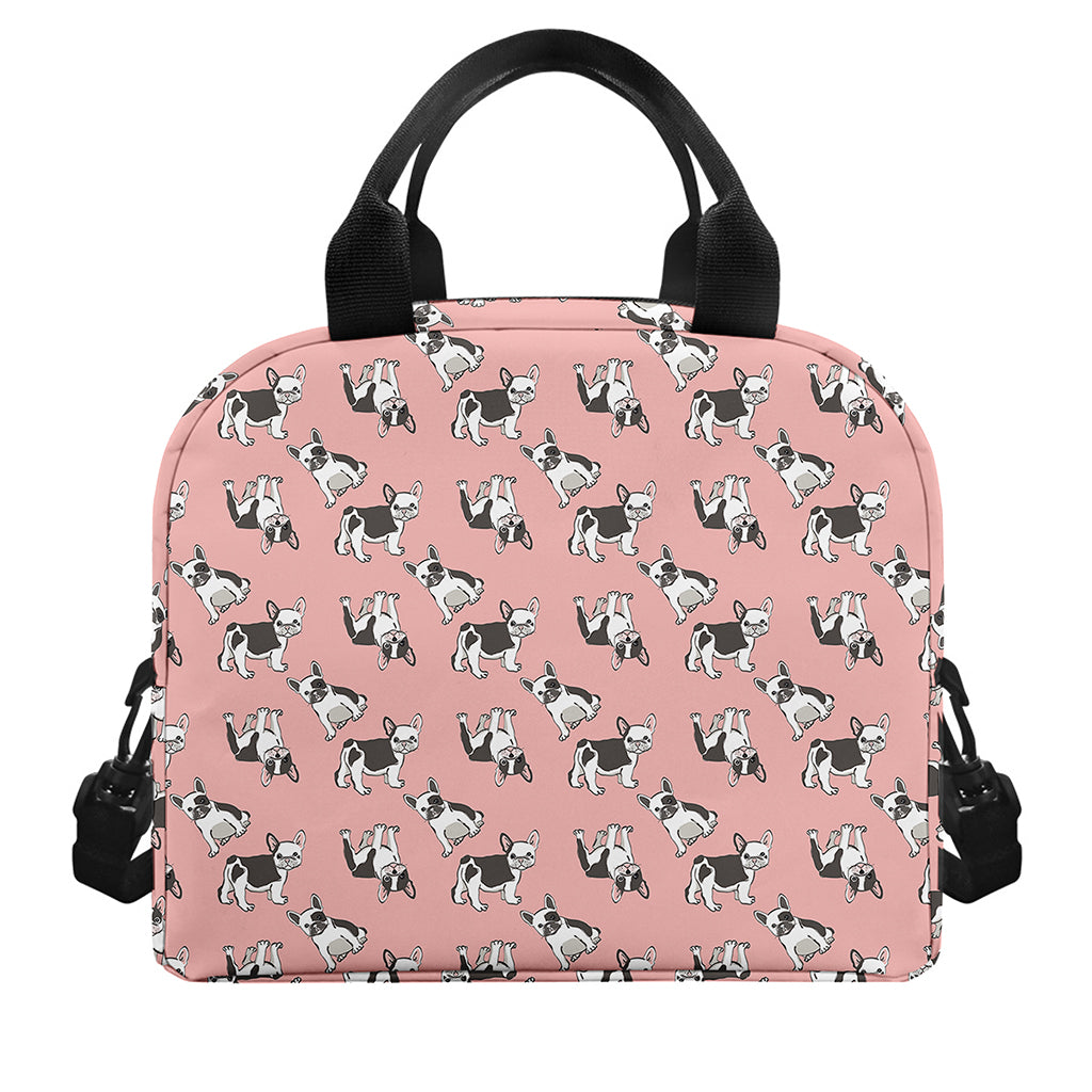 Cute French Bulldog Puppy Pattern Print Insulated Lunch Bag
