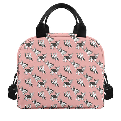 Cute French Bulldog Puppy Pattern Print Insulated Lunch Bag